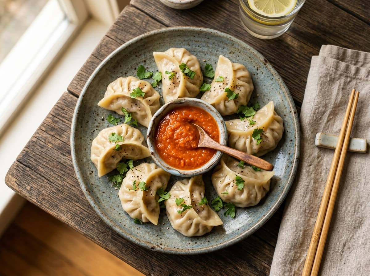 8 Momos with Special Chutney